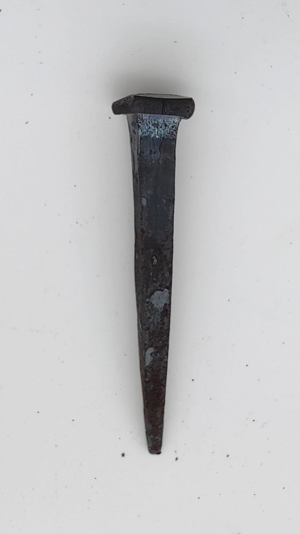 Forged nail on a white background