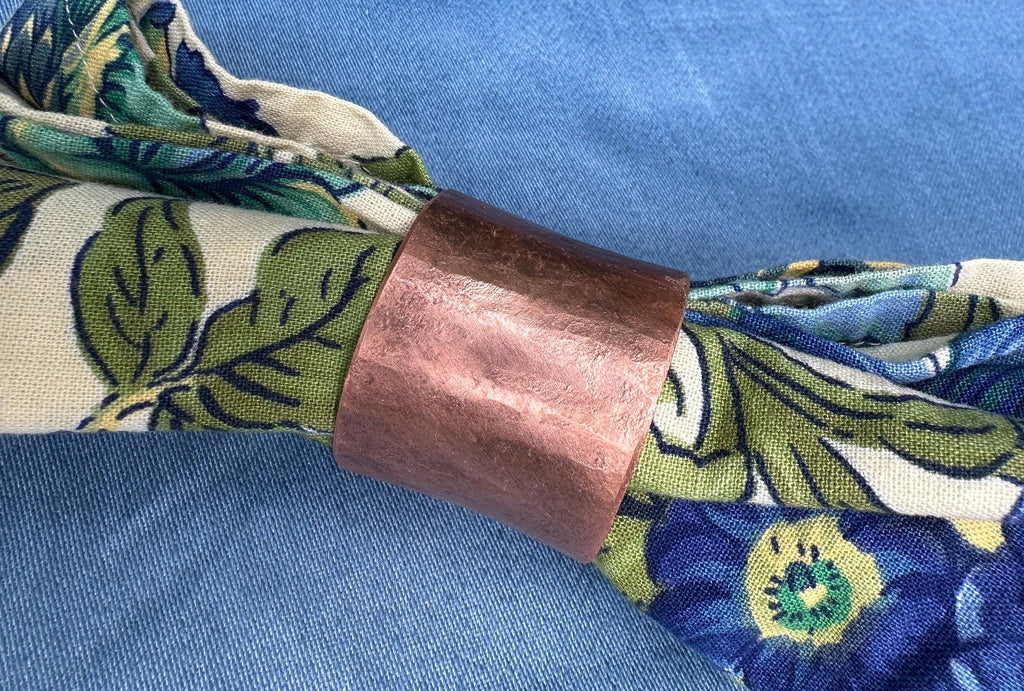 Hand hammered copper napkin ring