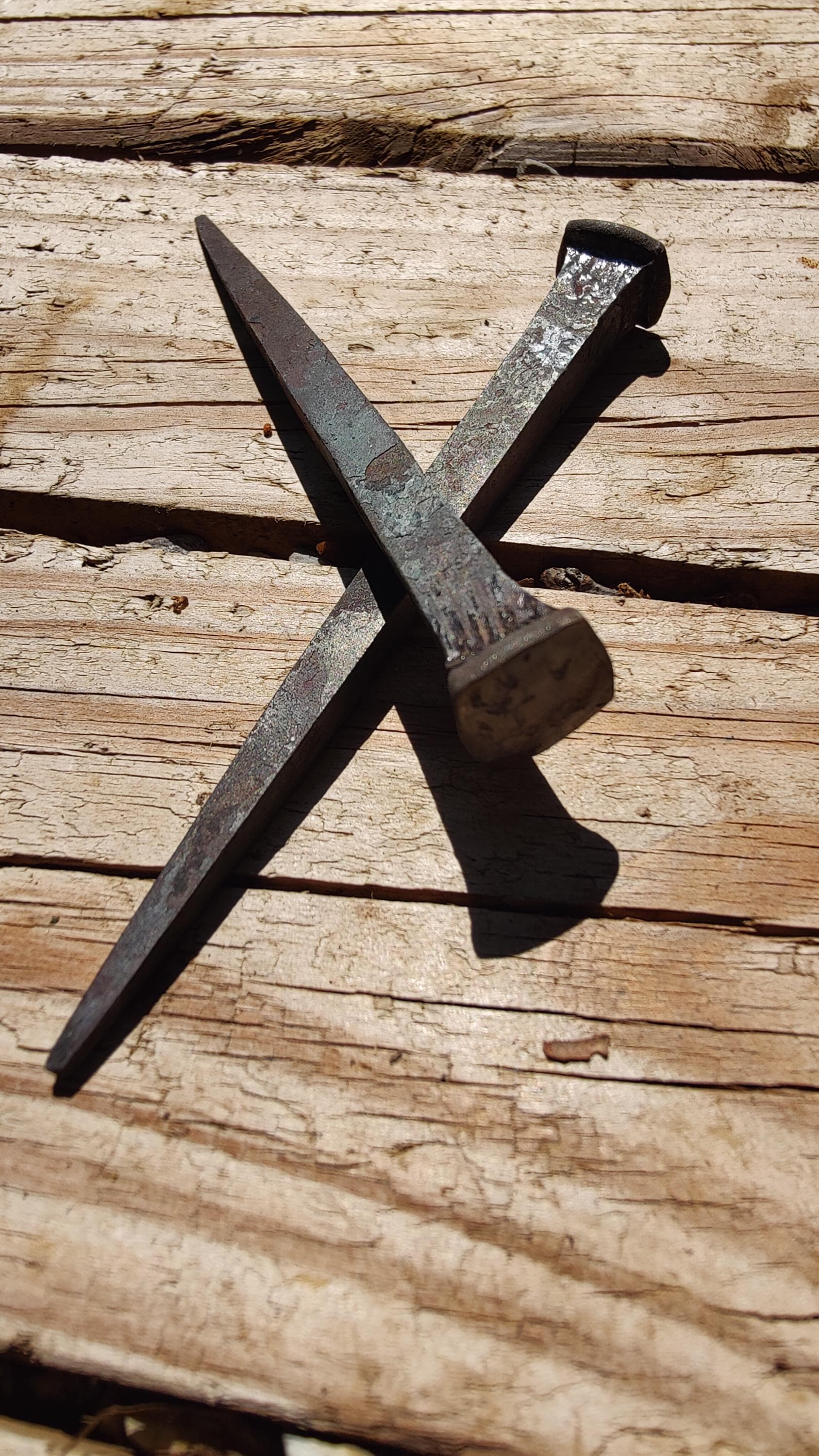 Blacksmith wrought spikes - heavy nails