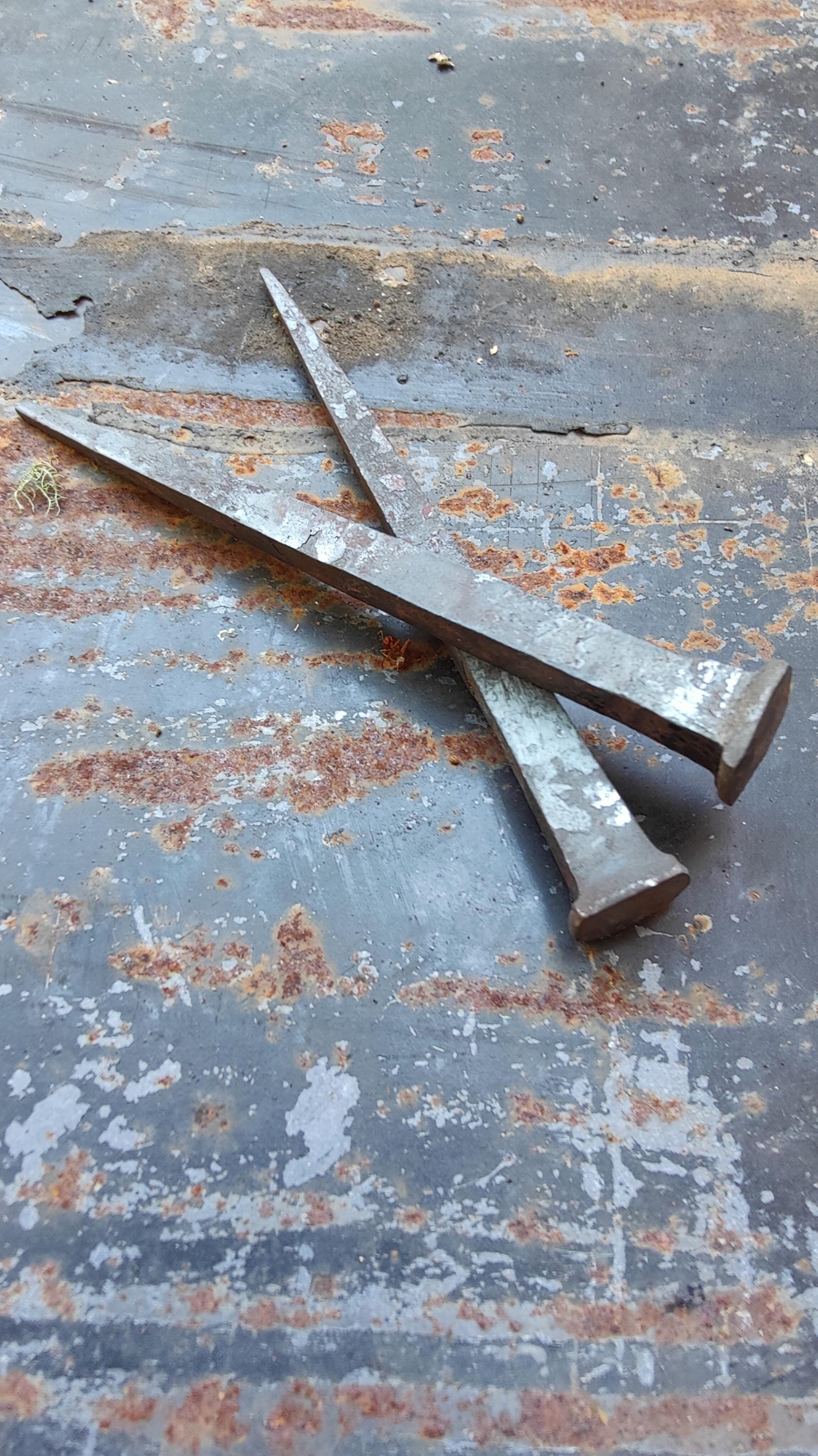 Blacksmith wrought spikes - heavy nails