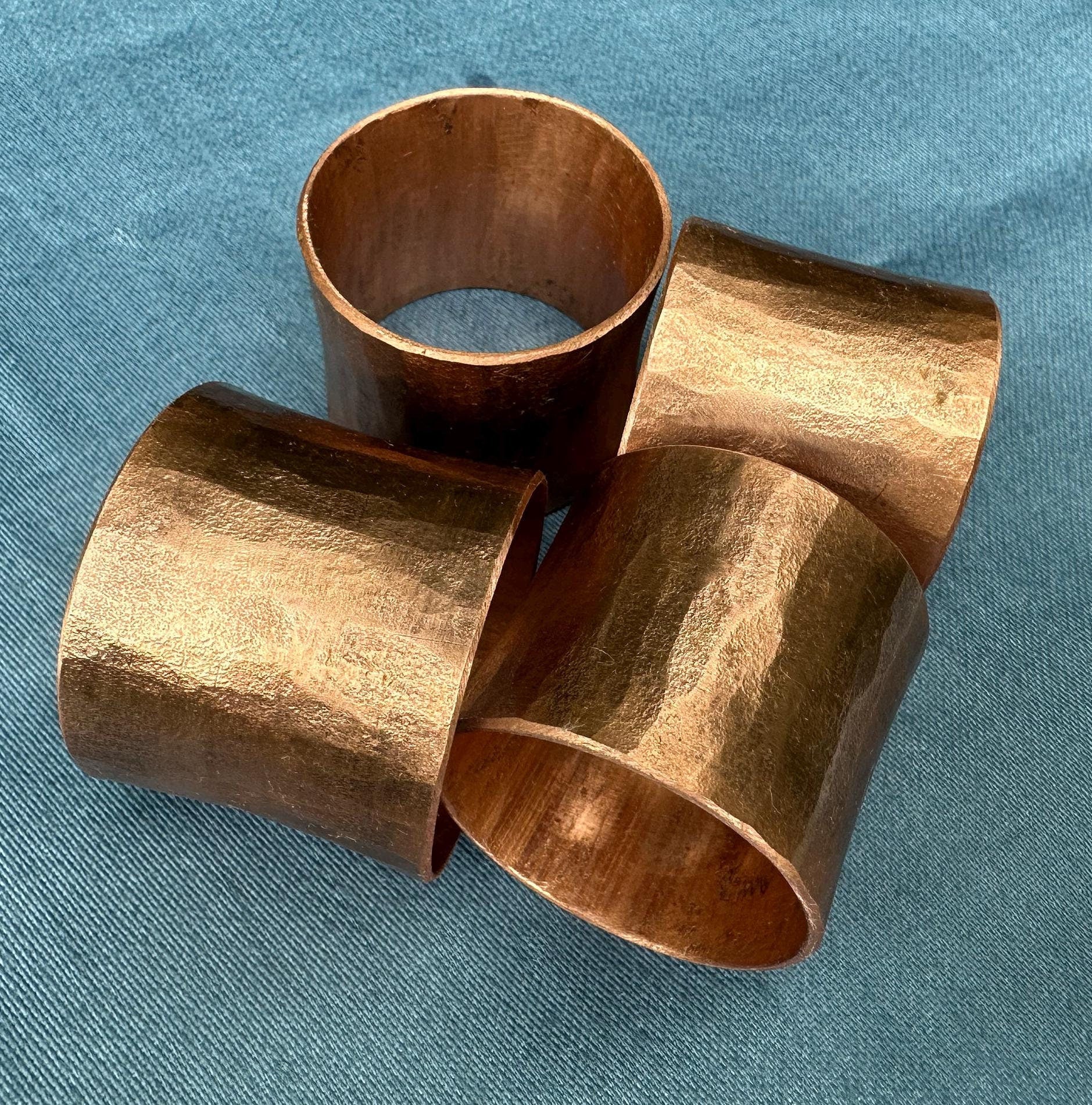 Hand hammered copper napkin ring