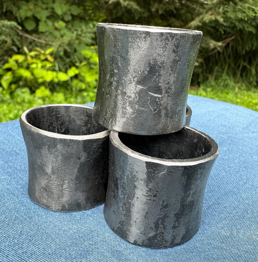 Hand forged steel napkin ring